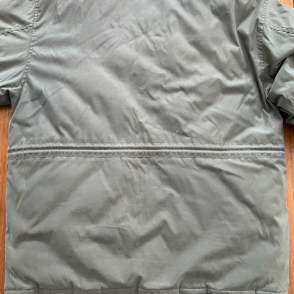 Men’s XL Olive Green Puffer Jacket Genuine Leather Collar Gant Jacket - Picture 4 of 10